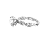 14K White Gold 2.00 Carat Lab Grown Round Diamond Twist Under Halo Engagement Ring