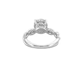 14K White Gold 2.00 Carat Lab Grown Round Diamond Twist Under Halo Engagement Ring
