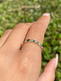 14K Gold Round Bubble Diamond Cut Fashion Band