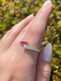 14K Gold Ruby and Diamond Wrapped Band