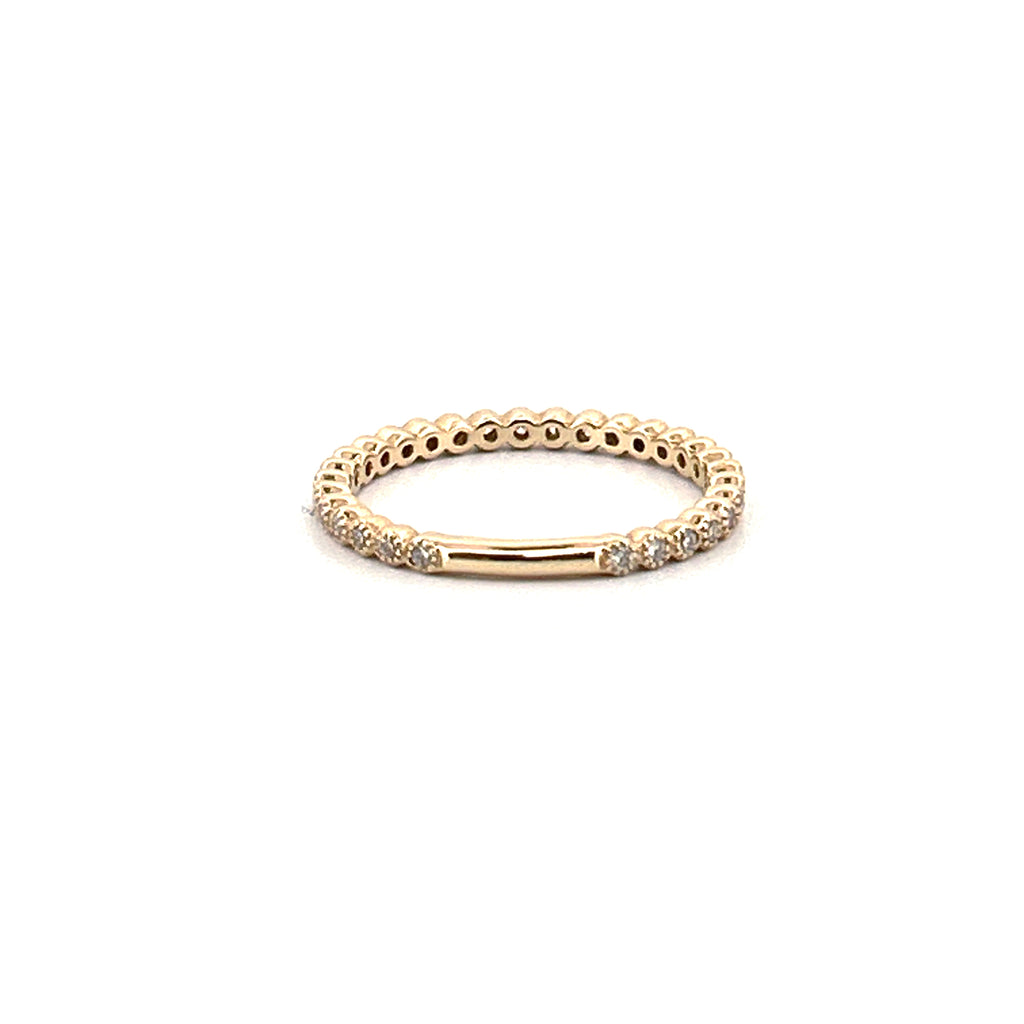 14K Gold Diamond Antique Style Art Deco Bezel Setting 3/4 Band
