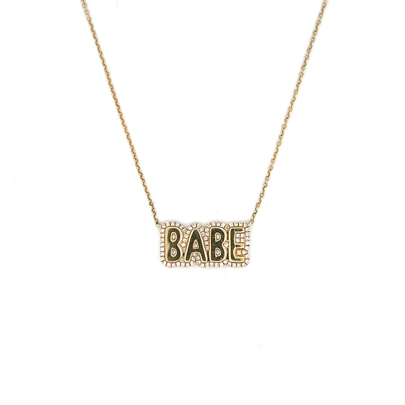 14K Gold 'Babe' Diamond Pendant