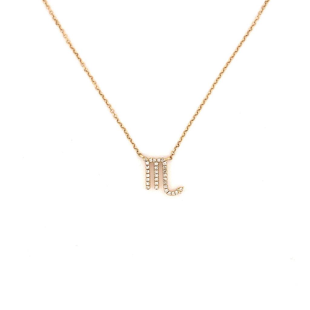 14K Gold Scorpio Diamond Necklace