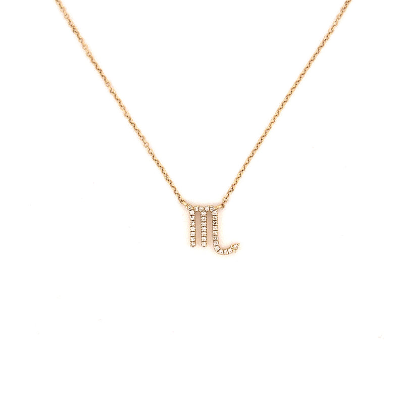 14K Gold Scorpio Diamond Necklace