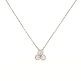 14K Gold Triple Round Halo Diamond Pendant