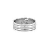 14K Gold Slanted Two Round Diamond Mens Band