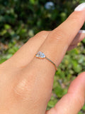 14K Gold Toi Et Moi Heart and Baguette Diamond Ring