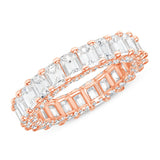 14K Gold Diamond Emerald U-Prong Eternity Band