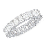 14K Gold Diamond Emerald U-Prong Eternity Band