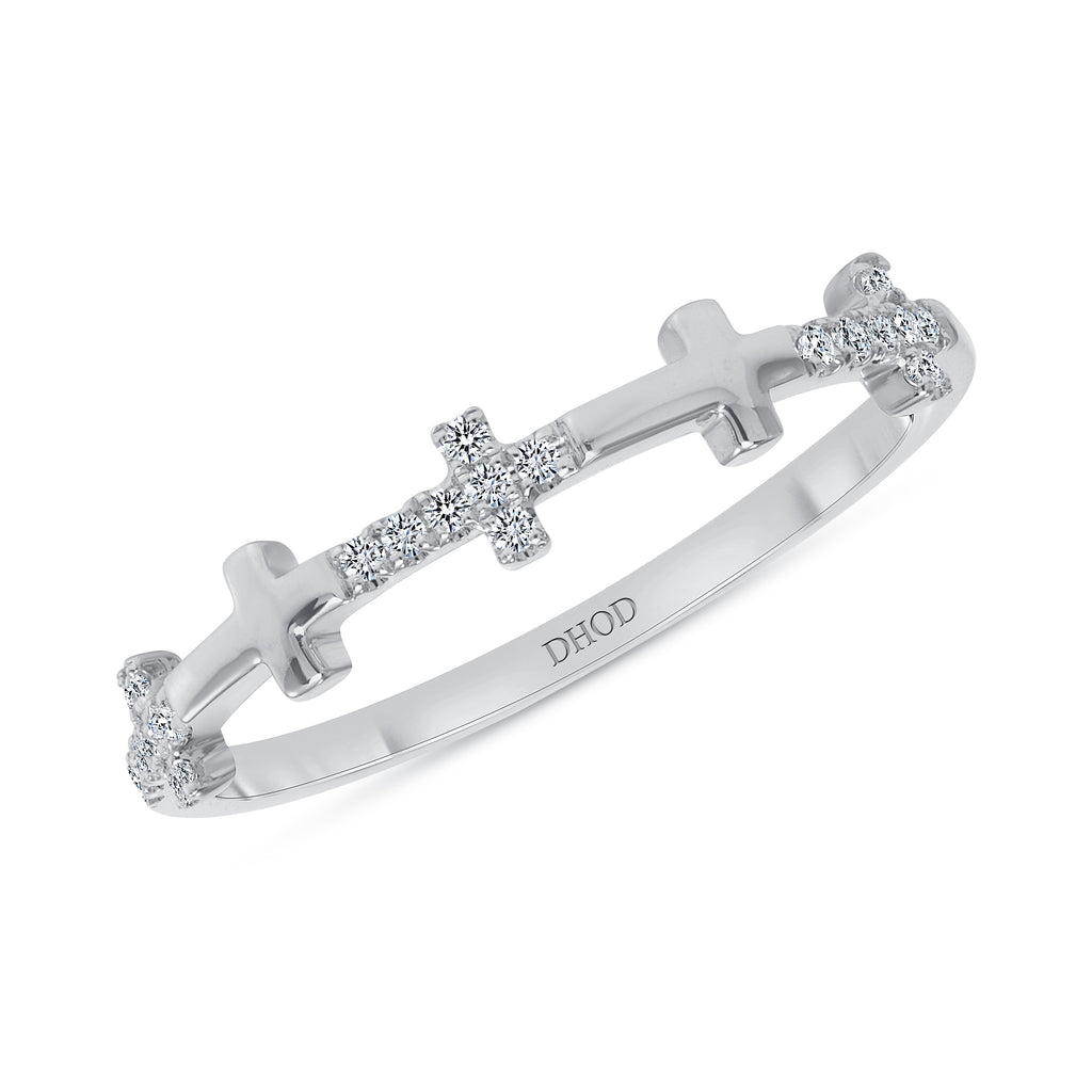 14K Gold Cross Band