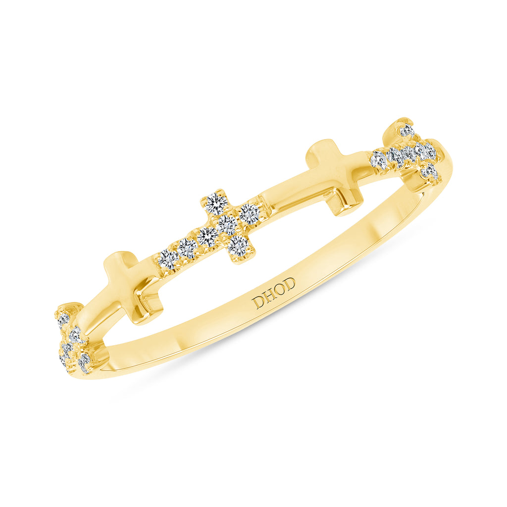 14K Gold Cross Band