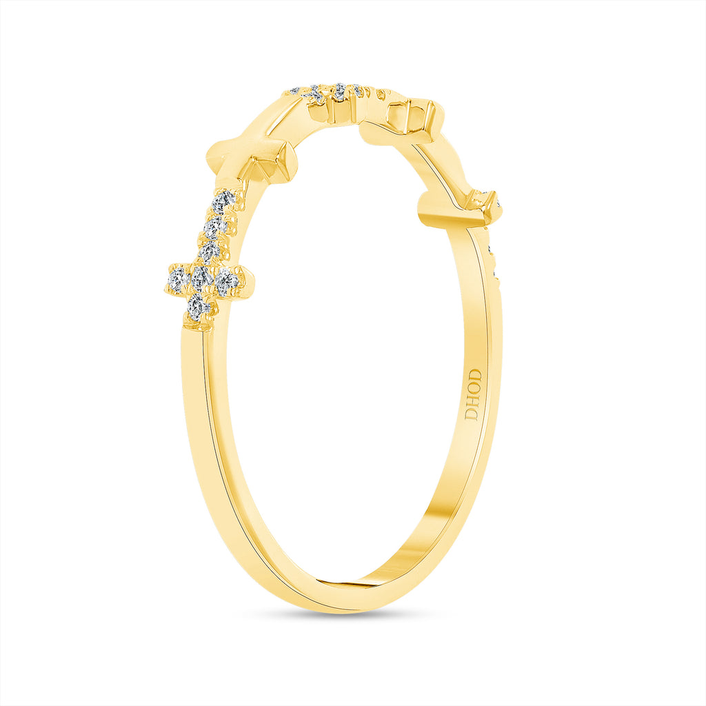 14K Gold Cross Band