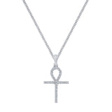 14K Gold Diamond Ankh Pendant