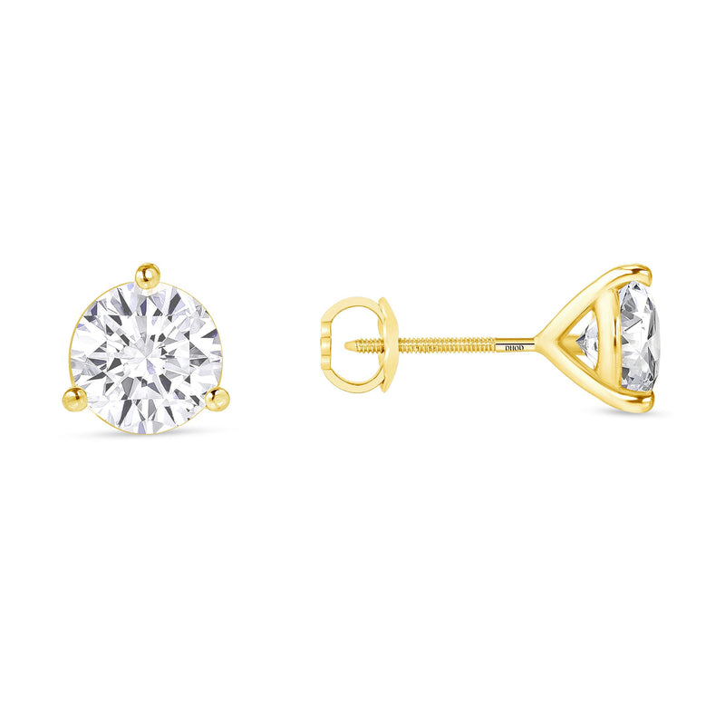 14K Gold 3.00 Carat Lab Grown Diamond Studs