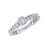 Emerald Diamond Bezel Ring
