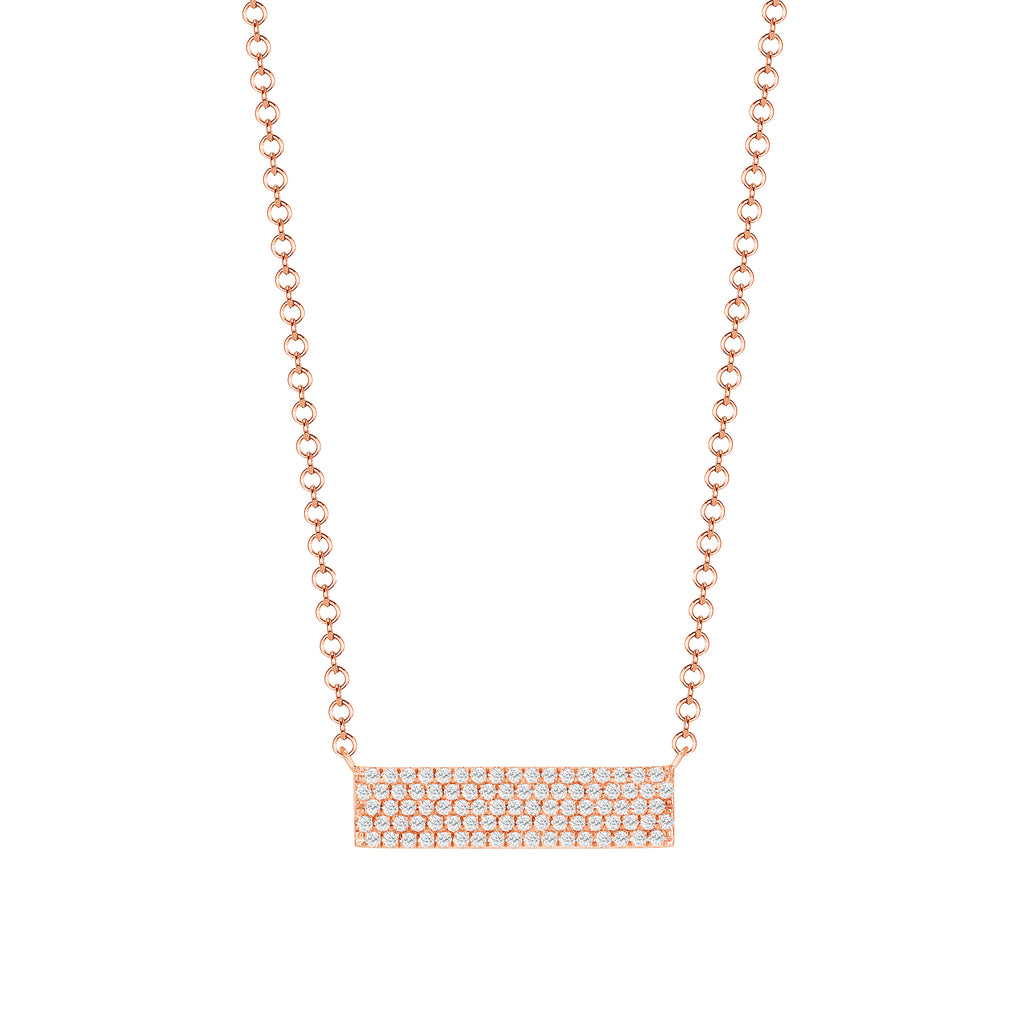 14K Gold 4-Row Diamond Pavé Bar Necklace