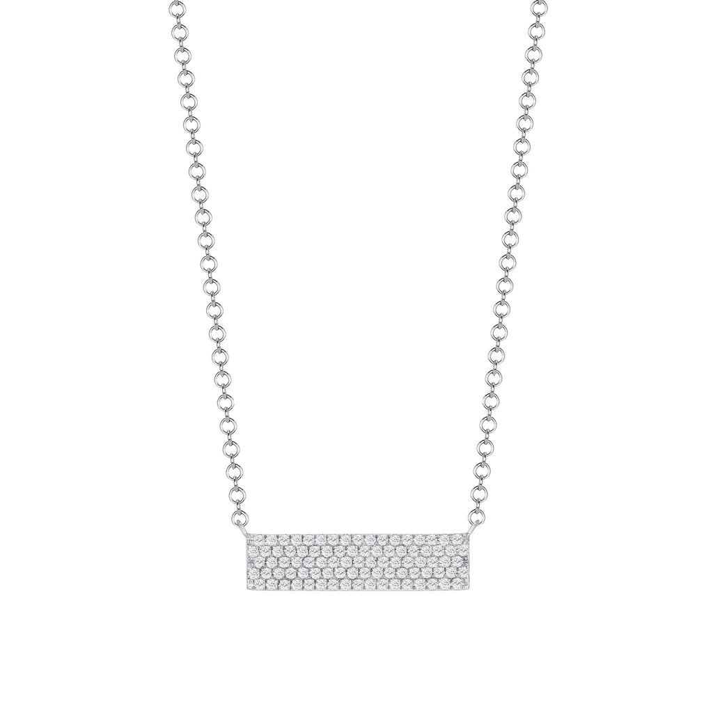 14K Gold 4-Row Diamond Pavé Bar Necklace