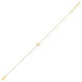 14K Gold Single Heart Pavé Diamond Bracelet