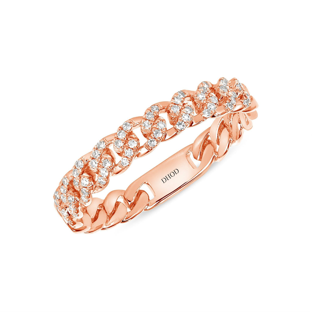 14k Gold Cuban Link Diamond Ring