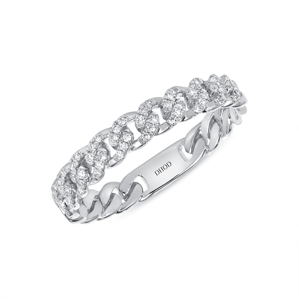 14k Gold Cuban Link Diamond Ring