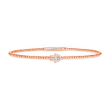 14k Gold Bubble Hamsa Diamond Bangle