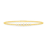 14k Gold Bubble 5-Round Diamond Bangle