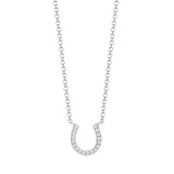 14K Gold Diamond Horseshoe Pendant Necklace