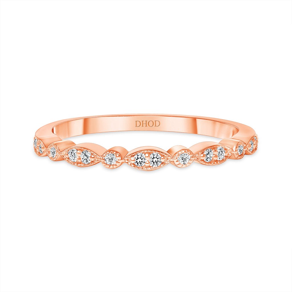 14K Gold Art Deco Diamond Wedding Band