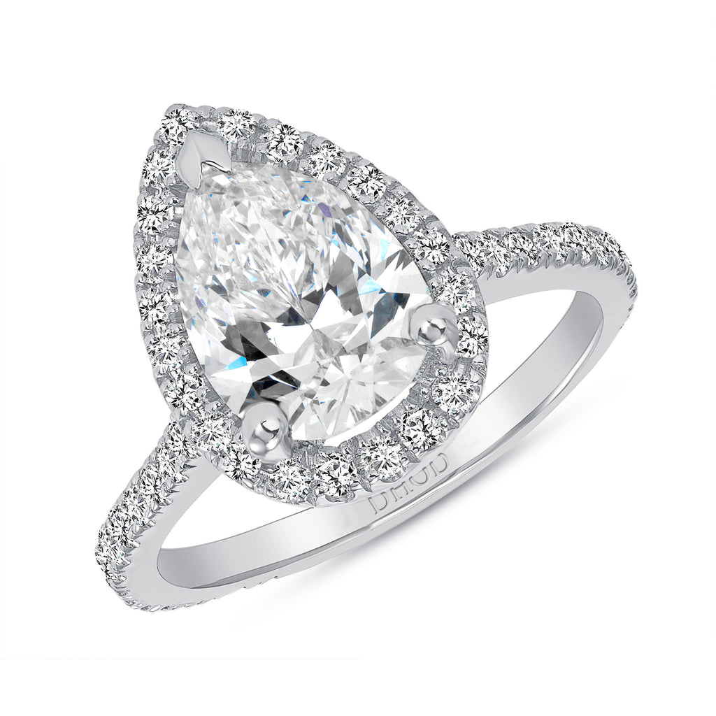 1.50 ct Pear Forever One Moissanite Engagement Ring