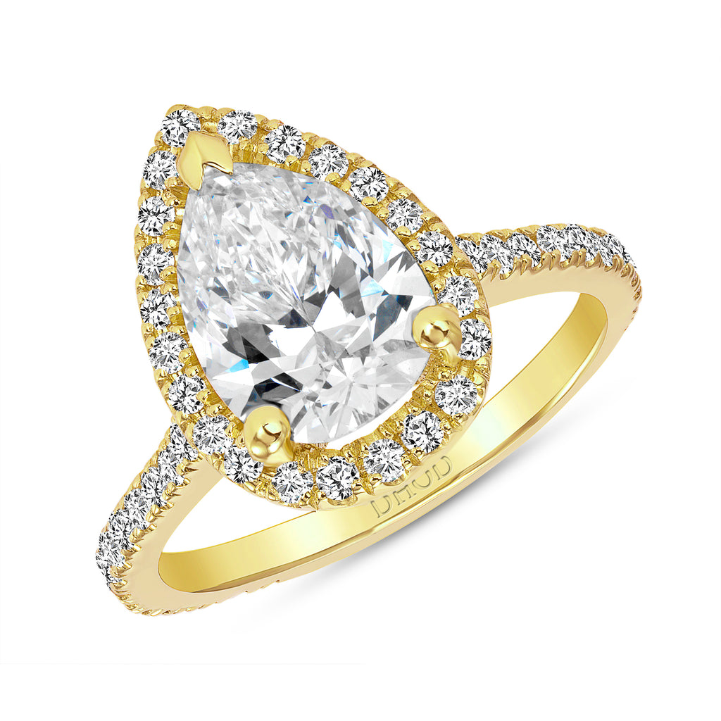 14K Gold Diamond Halo Ring