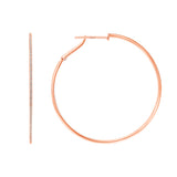 14K Gold Diamond 2 Inch Hoops