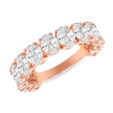 14K Gold Oval Cluster Diamond Band