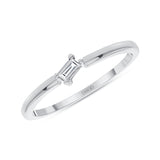 14K Gold Diagonal Diamond Baguette Stackable Band