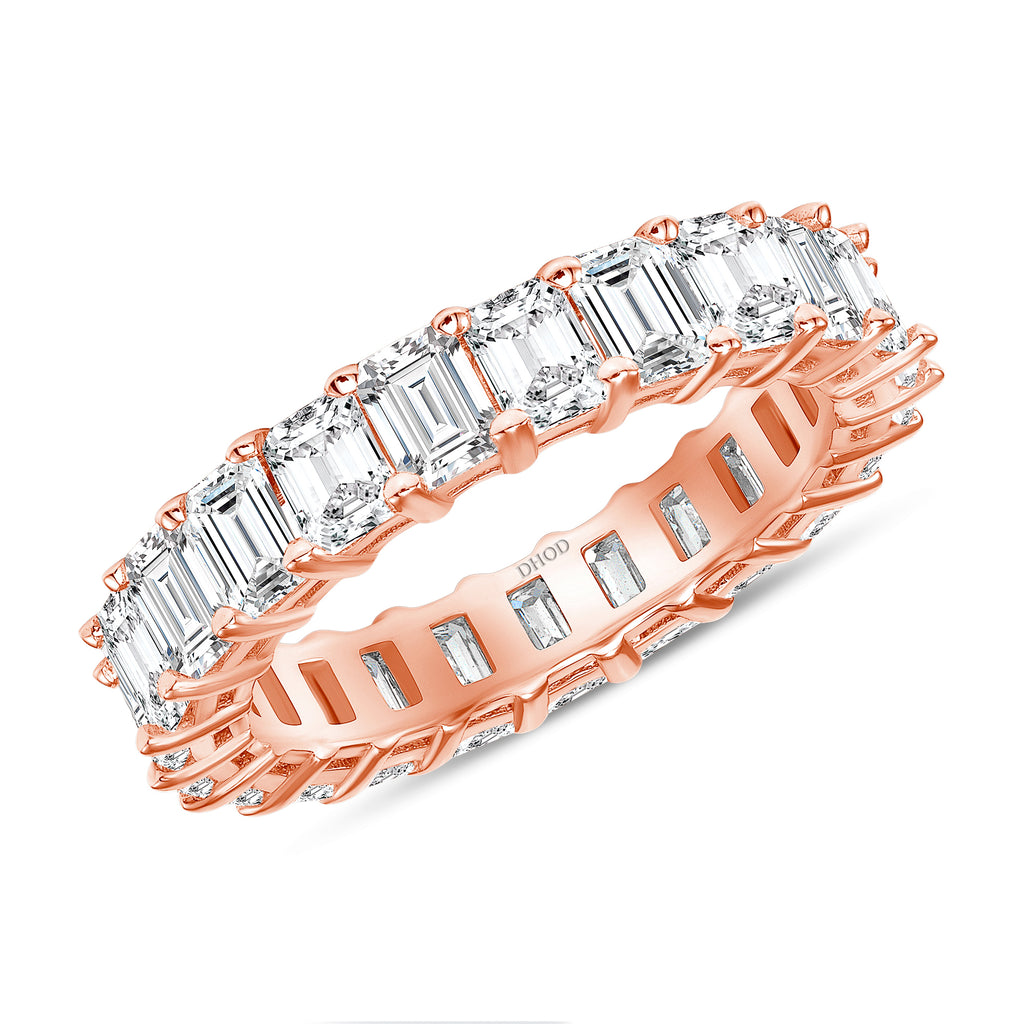 14K Gold Emerald Diamond Eternity