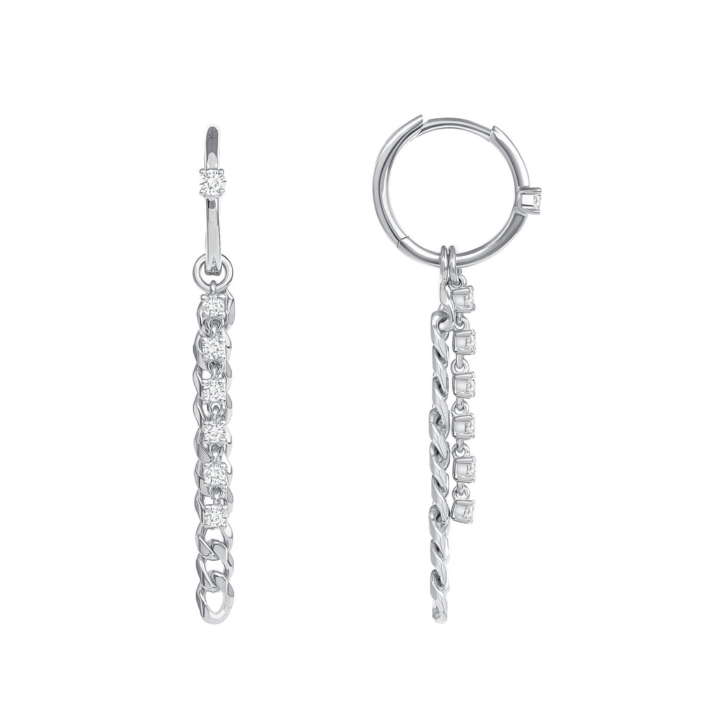 Hanging Cuban And Diamond Earrings