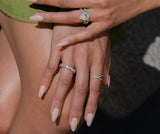 14K Gold Diamond X Band Narrow