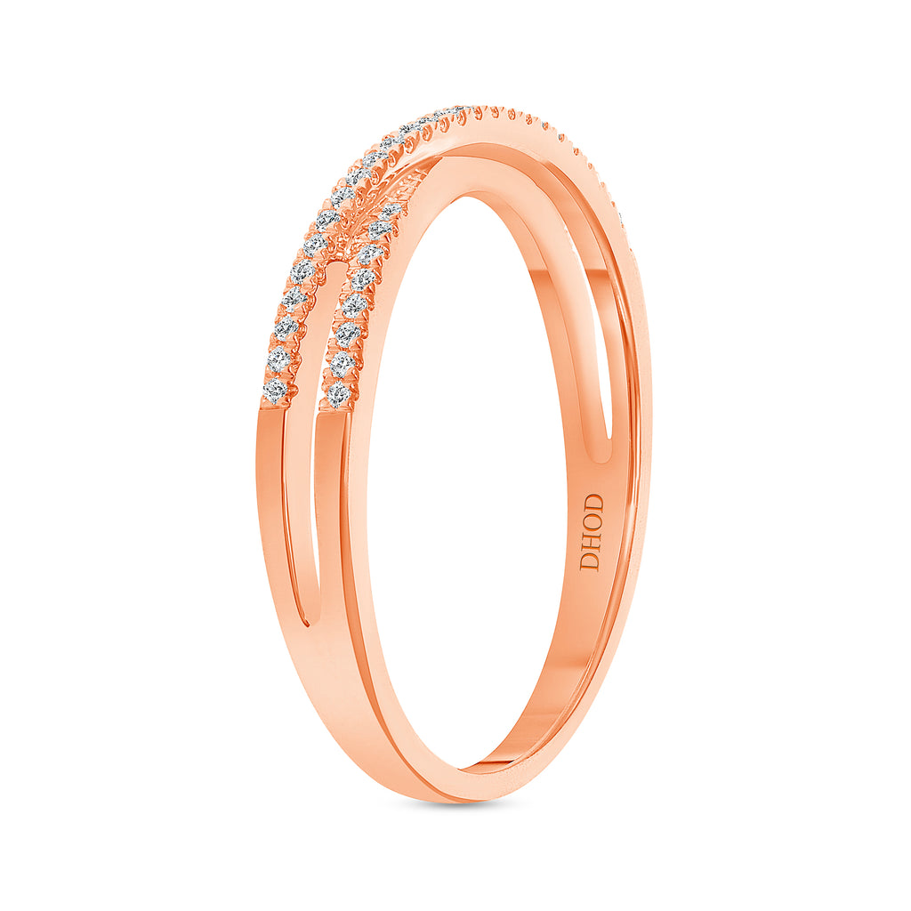 14K Gold X Mini Narrow Diamond Ring