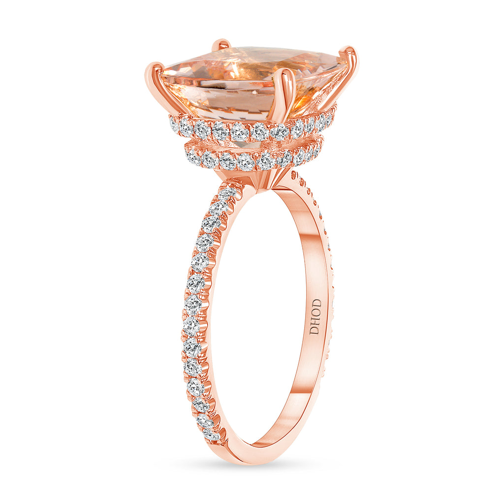 Cushion Morganite Engagement Ring