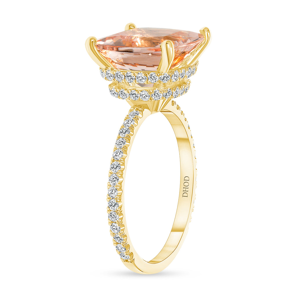 Halo Morganite Engagement Ring