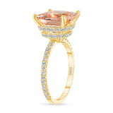 Halo Morganite Engagement Ring