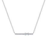 14K Gold Diamond Baguette Bar Pendant