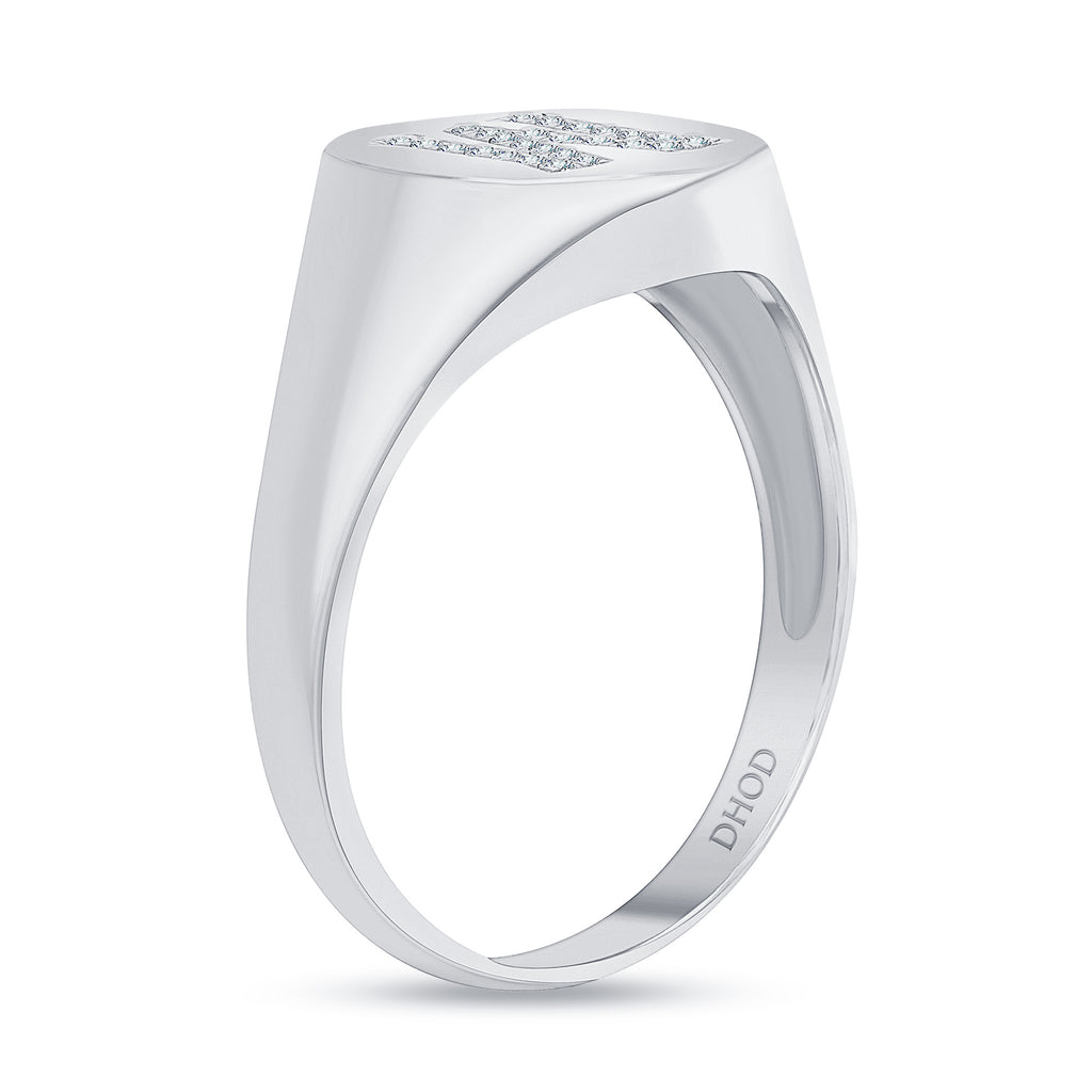 14K Gold Diamond Initial ring