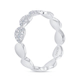 14K Gold Half Eternity Pavé Diamond Band