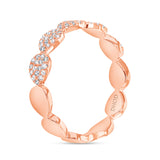 14K Gold Half Eternity Pavé Diamond Band