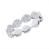 14K Gold Half Eternity Pavé Diamond Band