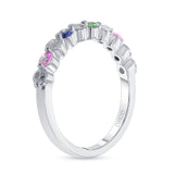 14K Gold Rainbow Sapphire Band