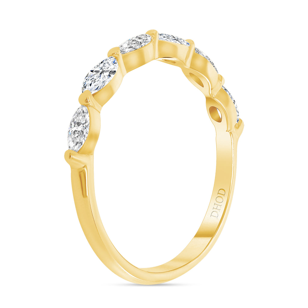 14K Gold Large Marquise Single Prong Band