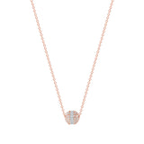 14K Gold Baguette and Round Diamond Circle Pendant