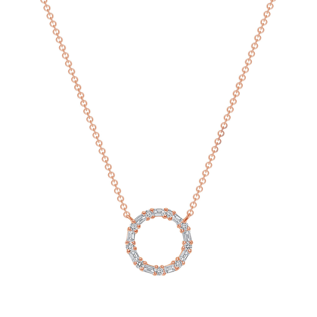 14K Gold Diamond Circle Pendant