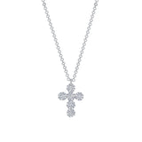 14K Gold Diamond Halo Cross Pendant